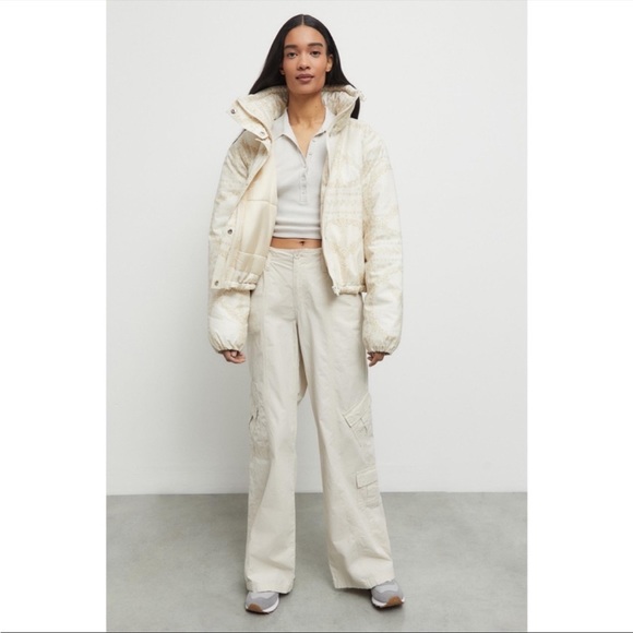 BDG Isla Linen Printed Puffer Jacket - Picture 2 of 7